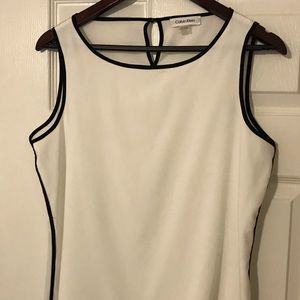 Calvin Klein white and black sleeveless top